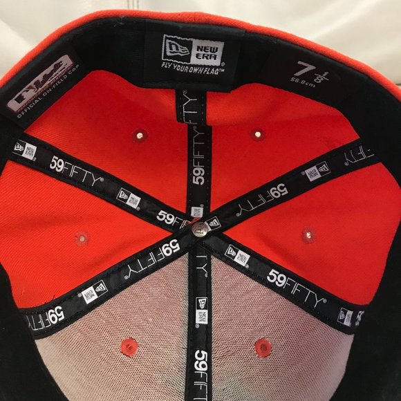 Miami Marlins Hat Orange Fitted 59Fifty 7 1/8 New Era Baseball Cap Pre-owned - Picture 2 of 4